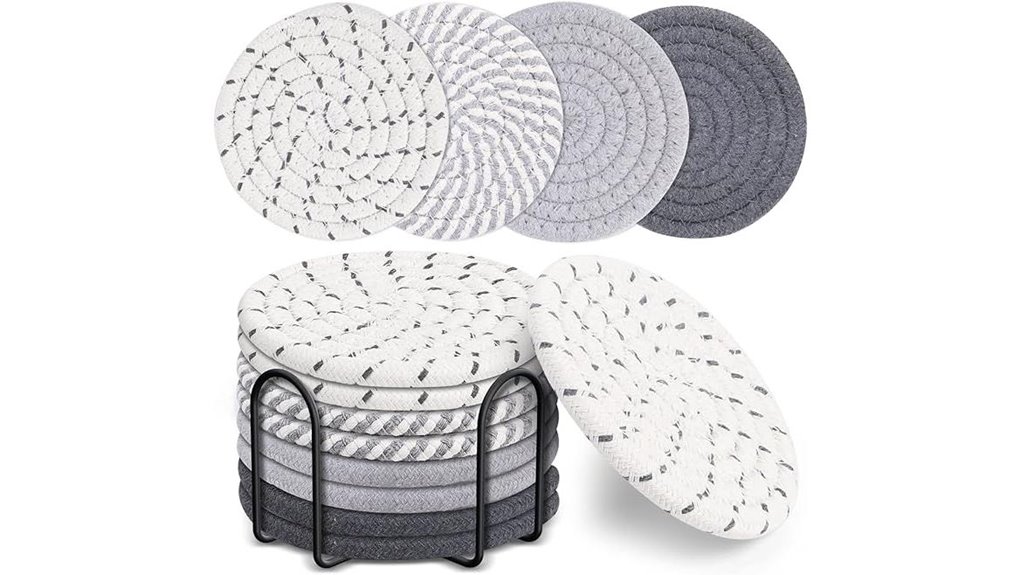 8 piece cotton coaster holder