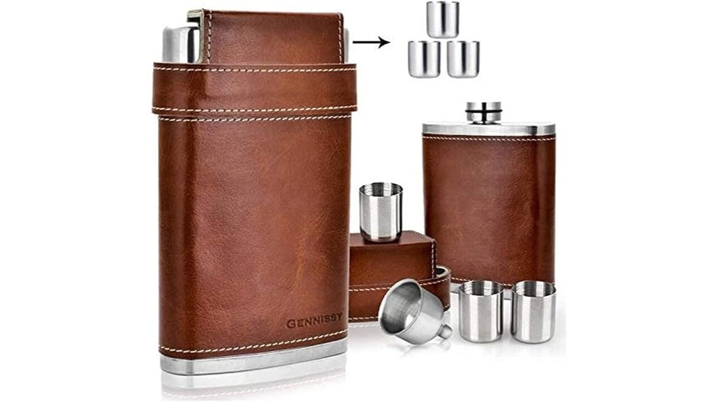 Top Travel Flasks (Hip Flasks for Spirits) That Keep Vodka Cool 4 8oz steel leather flask