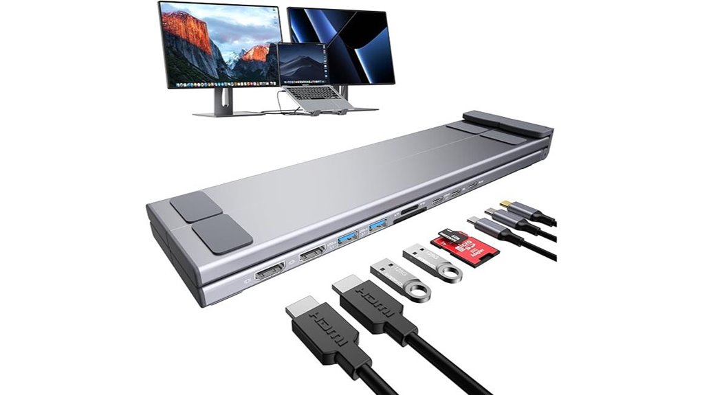 Best Universal USB Hubs For Travel Laptops 14 9 in 1 dual 4k dock