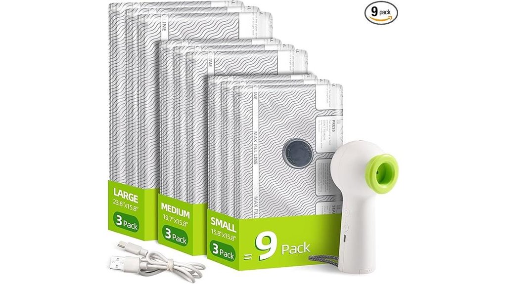 9 pack usb vacuum bags
