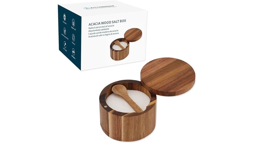 acacia magnetic salt spoon