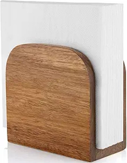 acacia wood napkin holder
