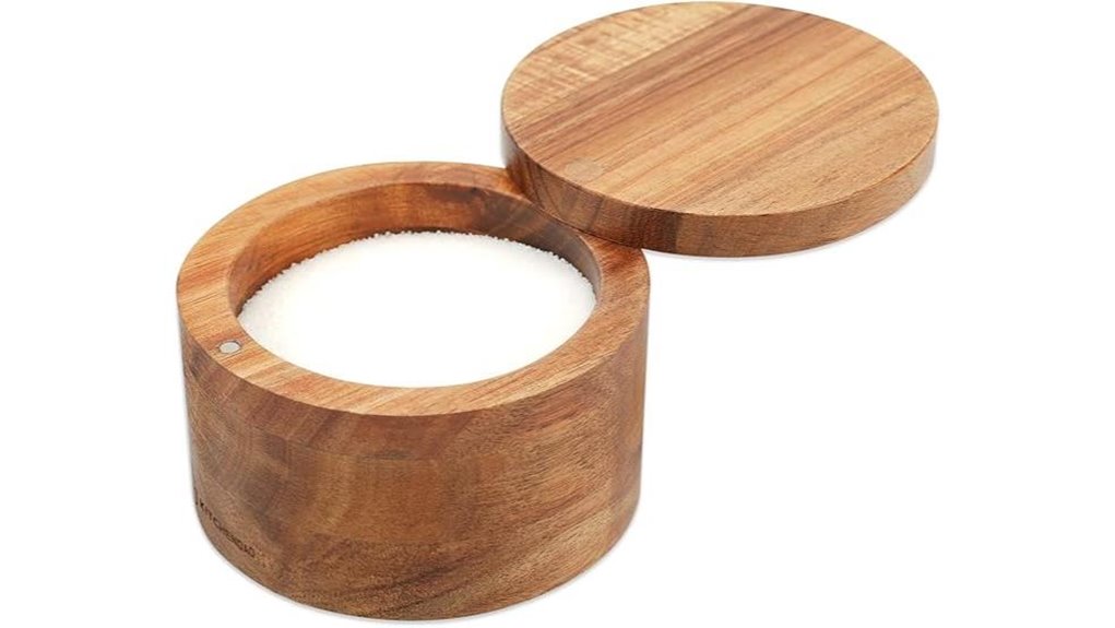 acacia wood salt cellar