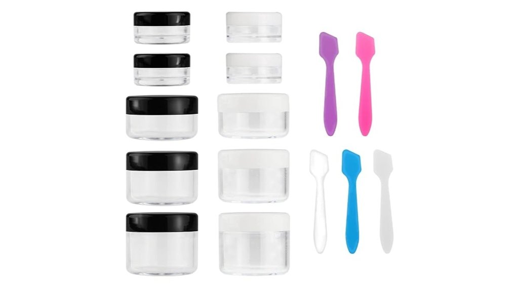 Best Leak-Proof, Wide-Mouth Travel Jars for Balms & Creams 11 accmor 10 spatula containers