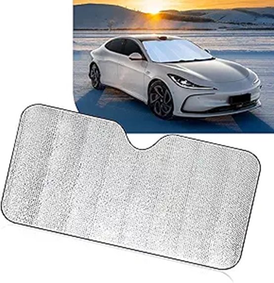 accordion silver windshield shade