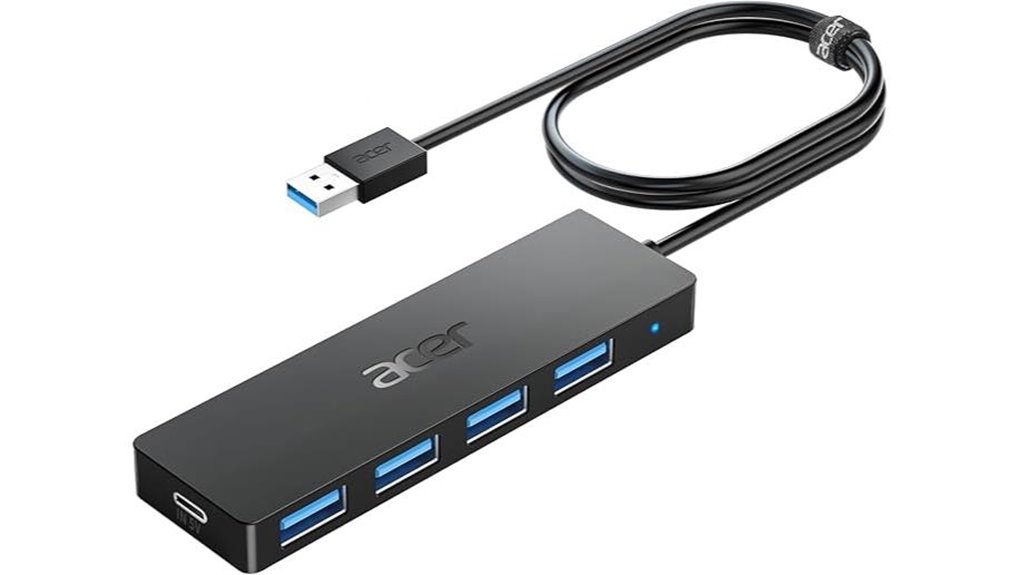 Top USB Hubs For Travel Laptops With Must-Have Ports 5 acer 4 usb 3 0 c powered