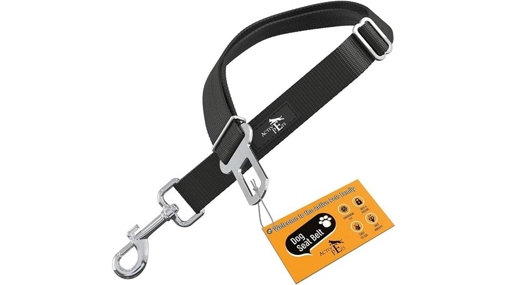 Travel Pet Seat-Belt Harnesses: Secure & Adjustable Must-Haves 8 active pets black dogseatbelt