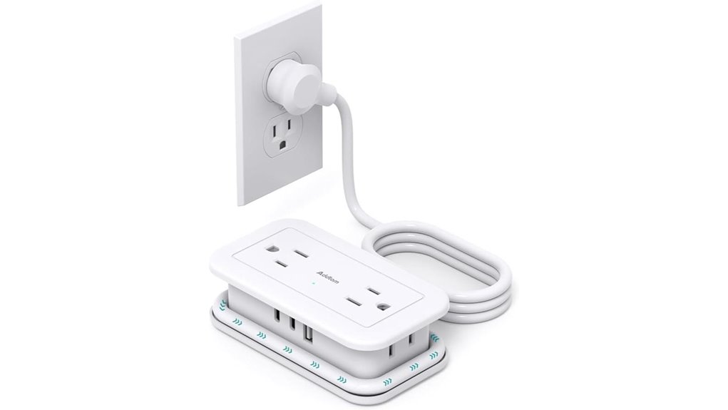 Best Compact Travel Power Strips That Fit in Your Backpack 13 addtam 4 outlet usb c strip