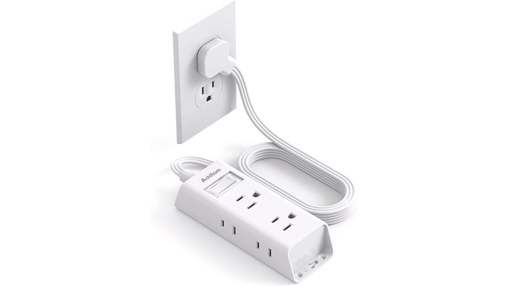 Travel-Friendly Flat‑Plug Extension Cords for On‑The‑Go Power 2 addtam 5ft flat six outlet