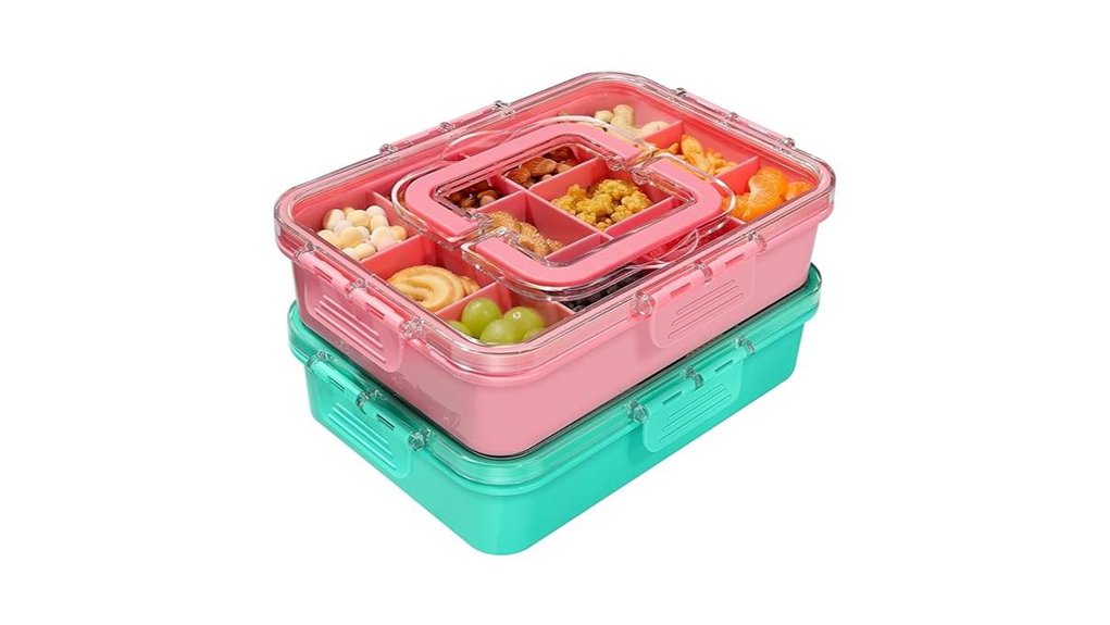 Best Bento Snack Boxes for Train Travel That Keep Food Fresh 8 adjustable 12 compartment kids bento