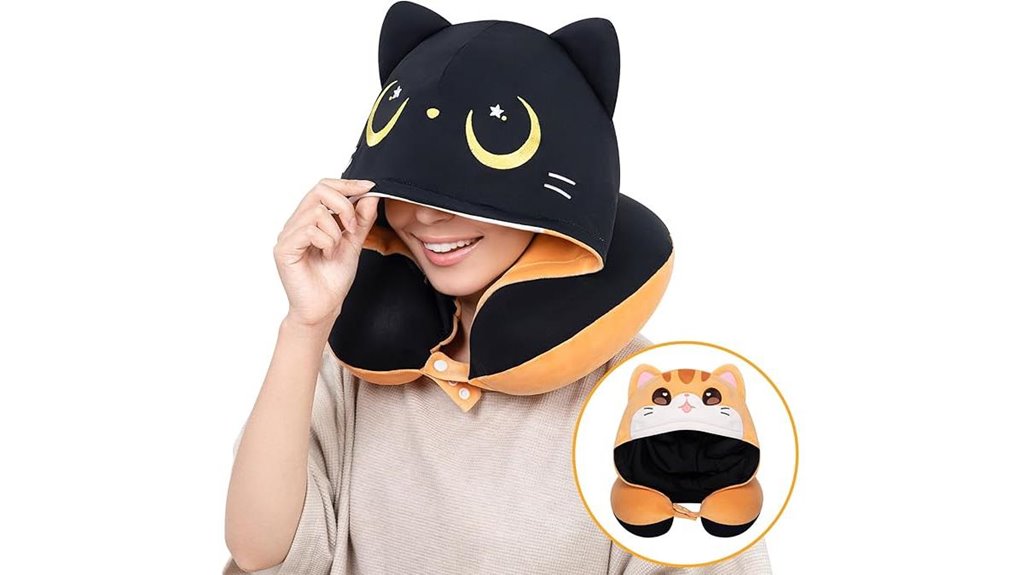 Comfortable Kids' Travel Pillows with Chin Support for Trips 15 adjustable hooded kids pillow