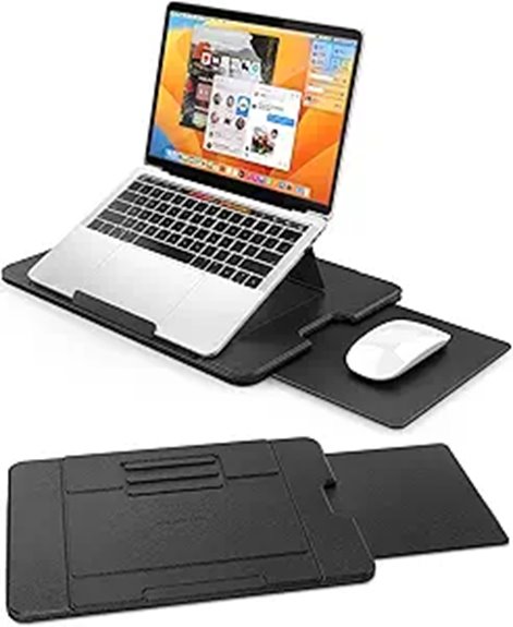 Foldable, Non‑Slip Travel Mouse Pads That Make Working Portable 2 adjustable pu laptop shield