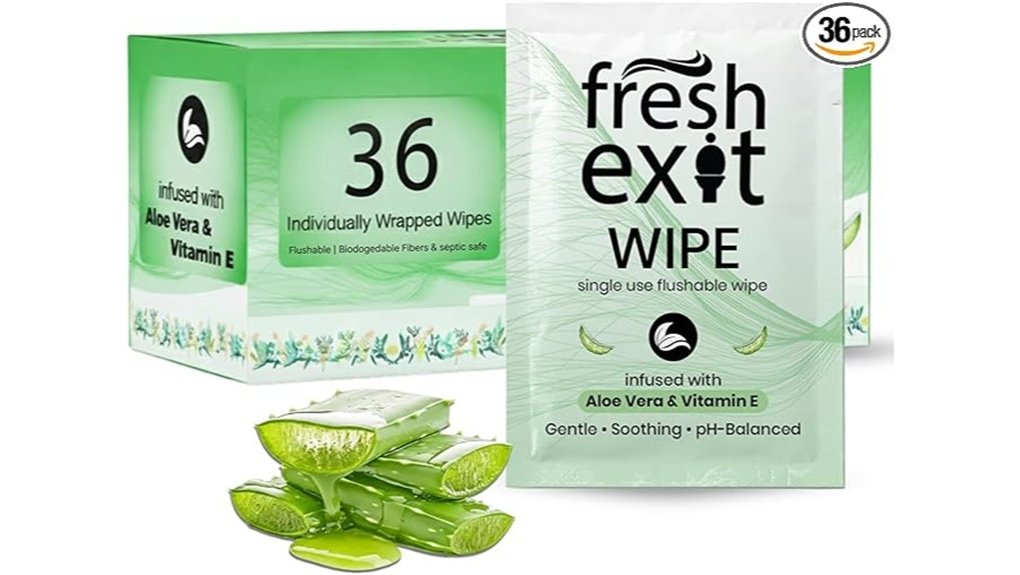 Flushable-Wipe Alternatives for Travel (Biodegradable Cloths) 6 adult 36 pack biodegradable flushable