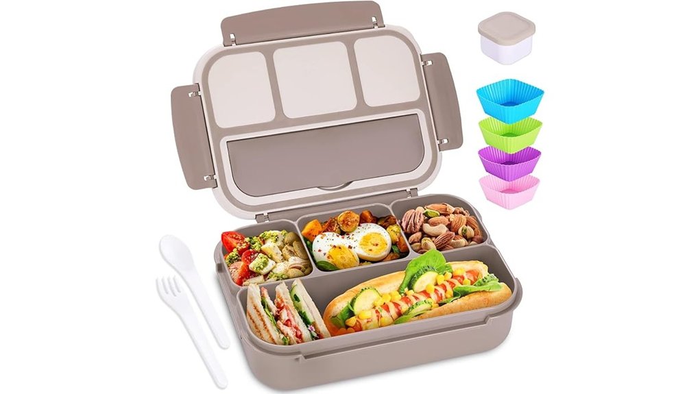 adult 4 compartment bento utensils