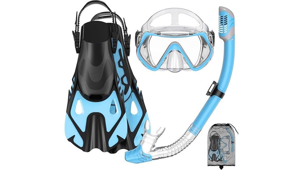 adult dry top snorkel set
