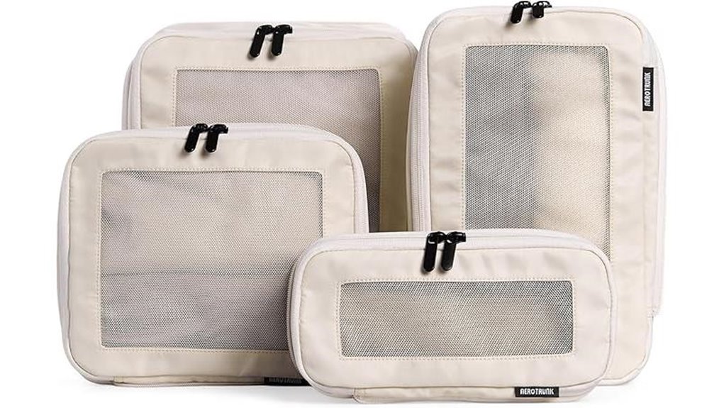 Compression Packing Cubes for Winter Layers with Thick Zipper 1 aerotrunk compression 4 pack beige