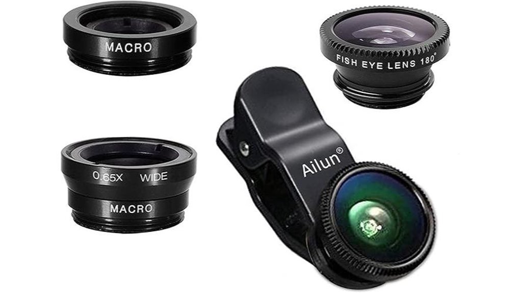 Smartphone Lens Attachments (Wide Angle & Macro) Vision 2 ailun 3 in 1 lens clip