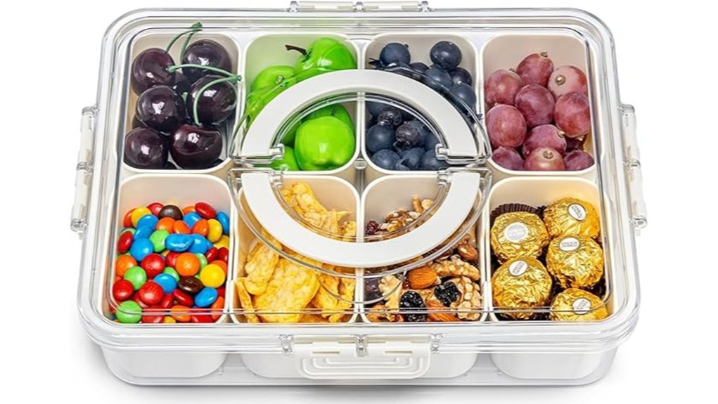 air tight 8 compartment travel ready box