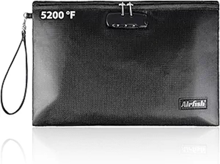 Best Document Pouches for Passport + Phone (Water-Resistant) 8 airfish fireproof lockable moneybag