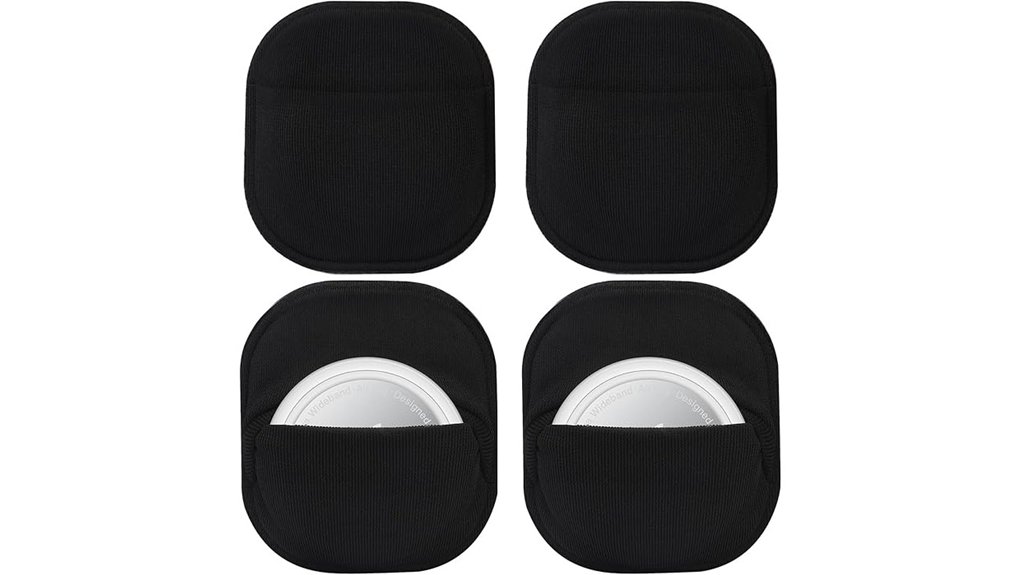 Best Luggage Tracker Holders Mount to Handles (Secure Fit) 1 airtag 4 pack sticky sleeve