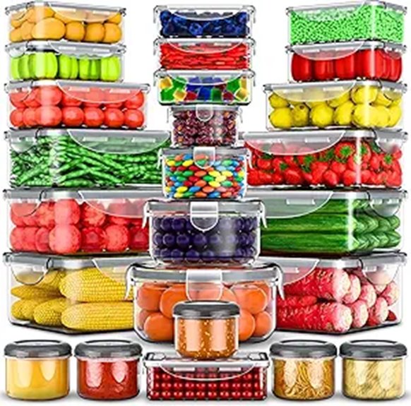 Travel-Friendly Food Storage Containers With Snap Lids 2 airtight bpa free stackable containers
