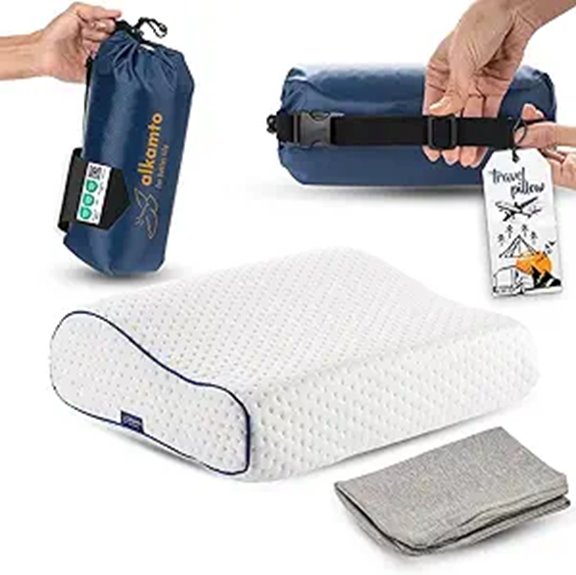 Top Compact Travel Pillows (Packable Comfort) for On-the-Go 4 alkamto portable memory pillow
