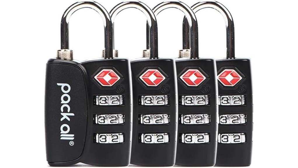 Top Luggage Locks with Inspection Indicators (Easy Check) 4 alloy tsa approved 3 digit lock