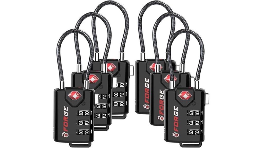 Big-Dial TSA Locks: Read Easily in Low Light 4 alloy tsa cable locks