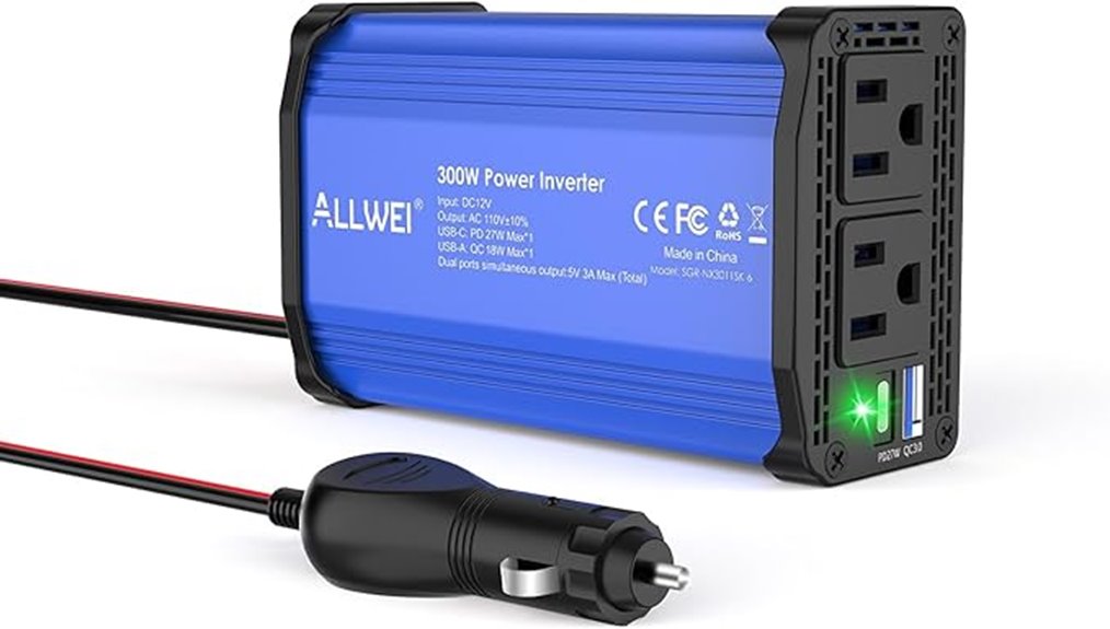 Top Car Power Inverters (DC to AC) for Ultimate Road Trips 14 allwei 300w usb c inverter