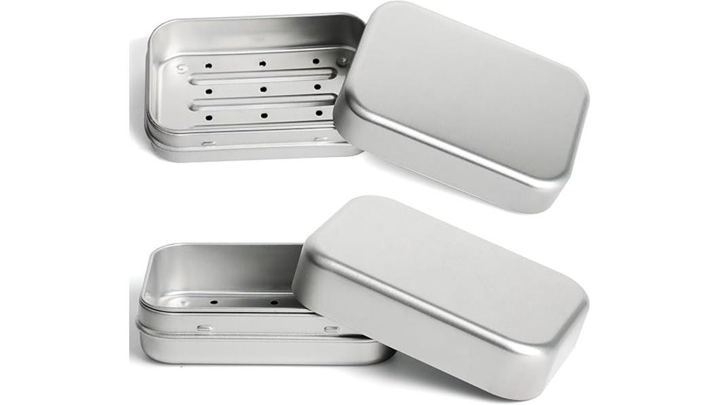 Best Refillable Shampoo‑Bar Tins: Rust‑Free, Great Drainage 3 aluminium self draining travel dish