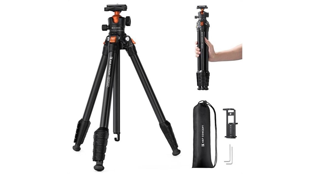 aluminum 63 inch travel tripod