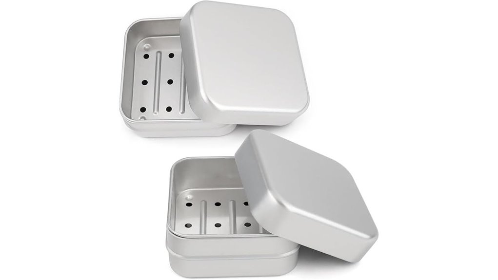 Best Refillable Shampoo‑Bar Tins: Rust‑Free, Great Drainage 13 aluminum moisture resistant self draining containers