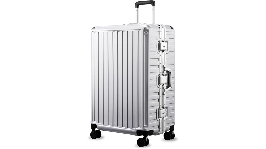 Checked Luggage with Strong Corner Bumpers for Max Protection 4 aluminum zipperless hard shell