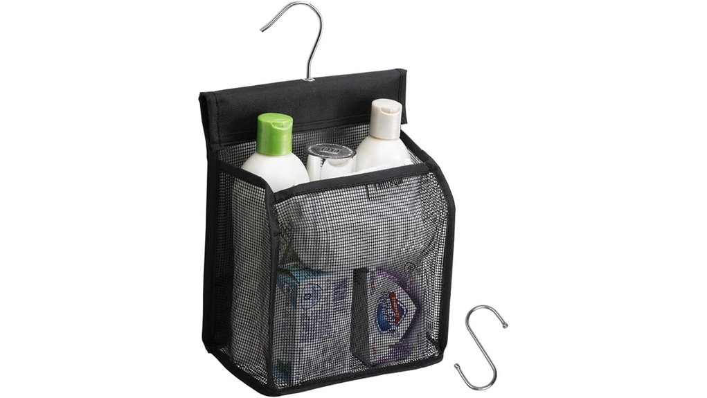 Hooked Toiletry Bags That Fit Tiny Bathrooms Like Magic 3 alyer mesh shower caddy