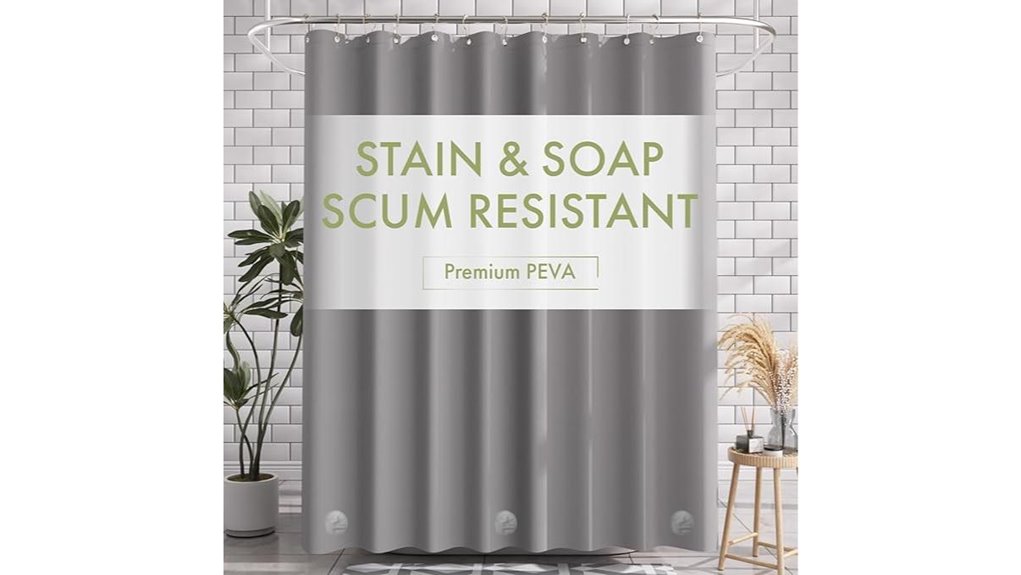 Shower Curtain Liner (Mildew-Resistant) That Keeps Mildew Away 7 amazerbath grey peva liner