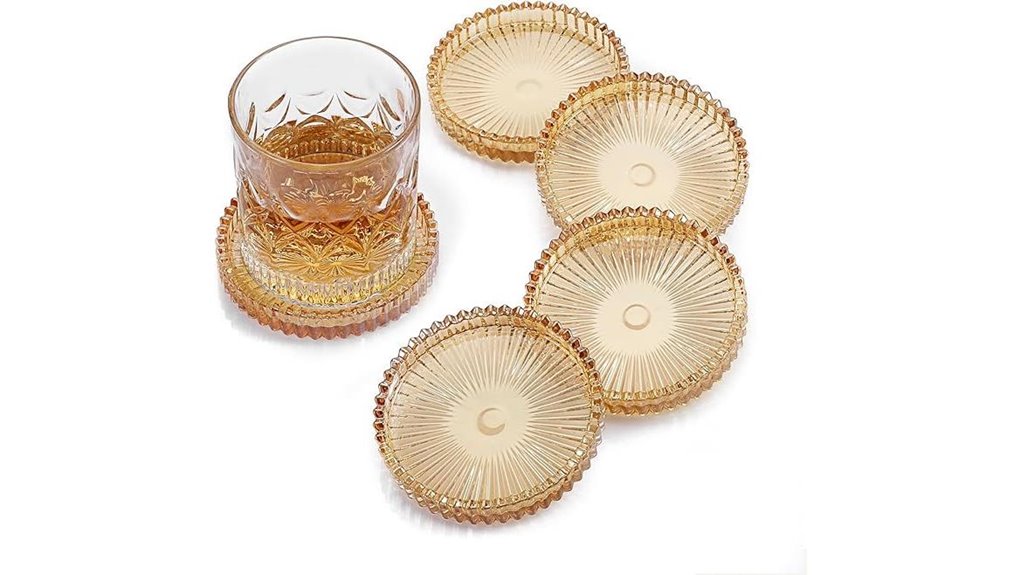 amber clear 5 pack coasters