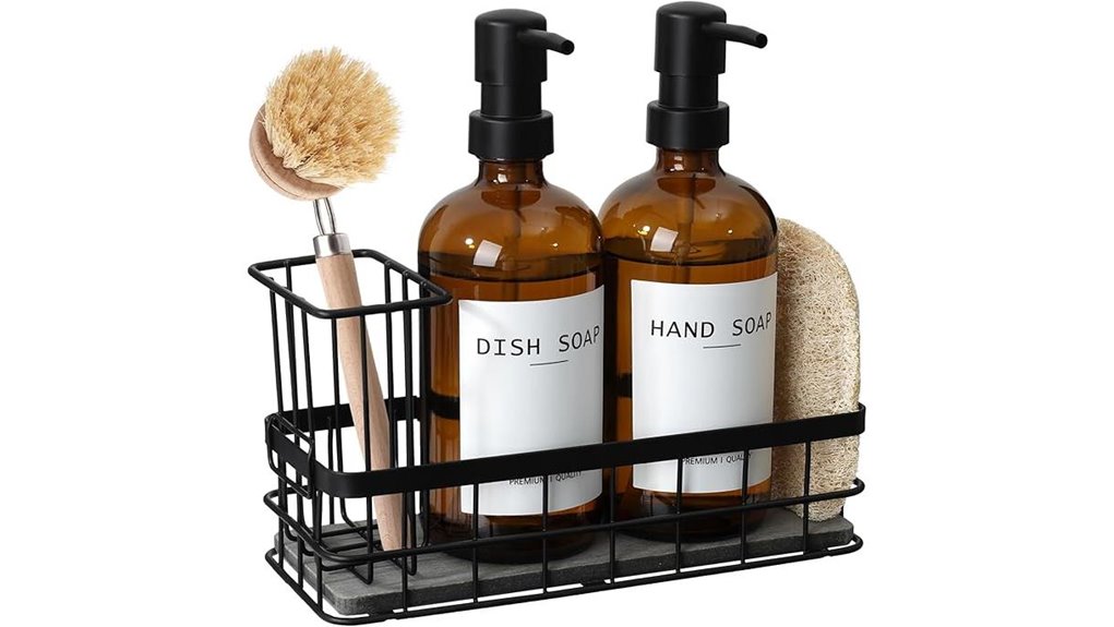 Best Dish Soap Dispenser With Sponge Holder 15 amber dish soap dispenser