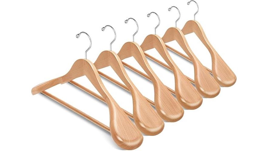 Best Travel Hangers for Heavy Winter Coats (Won’t Snap) 1 amber home wooden hangers