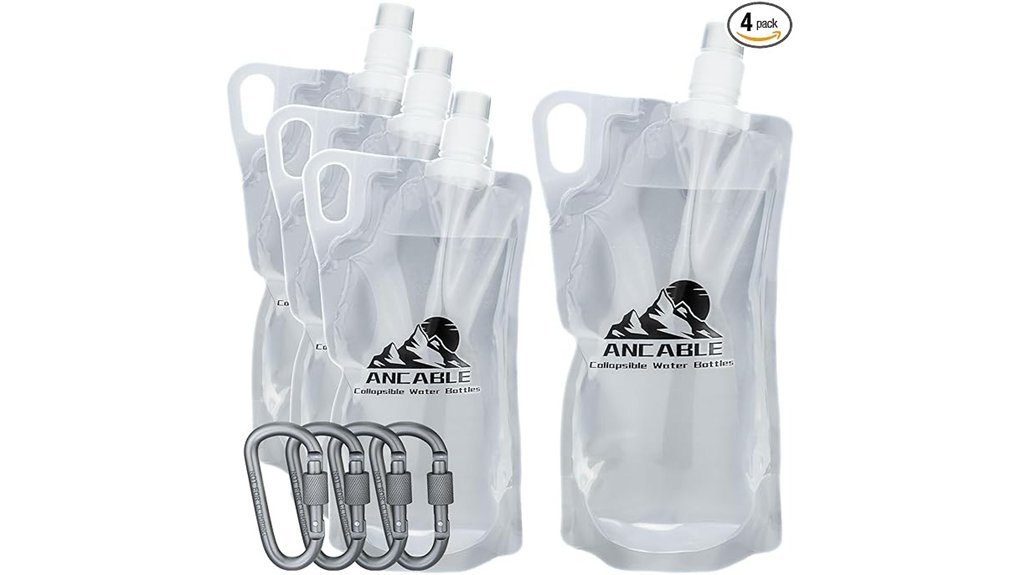 Best Collapsible Water Bottles That Won't Taste Weird 3 ancable 4 pack collapsible bottles