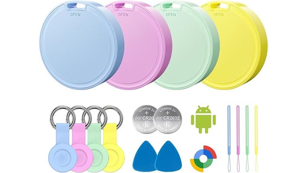Top Luggage Trackers with Long Battery Life 2 android 4 pack waterproof battery