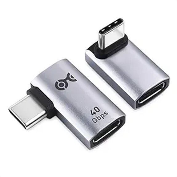 Highly Reliable USB-C Right‑Angle Adapter (Strain Relief) 1 angled 40gbps usb c kit