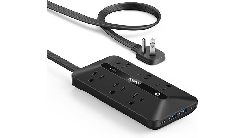 Essential Flat-Plug Power Strips for Travelers 9 anker 6 outlet surge protected usb