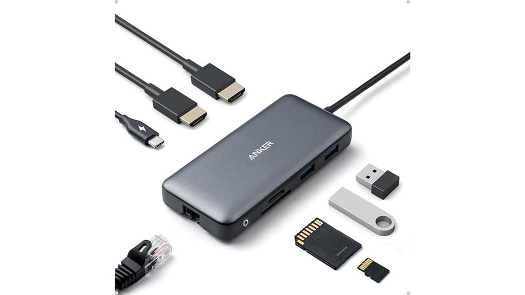 Best Universal USB Hubs For Travel Laptops 8 anker 8 in 1 dual monitor dock