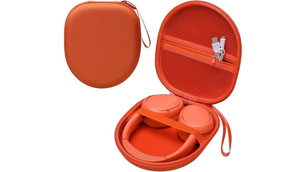anker orange red headphone case