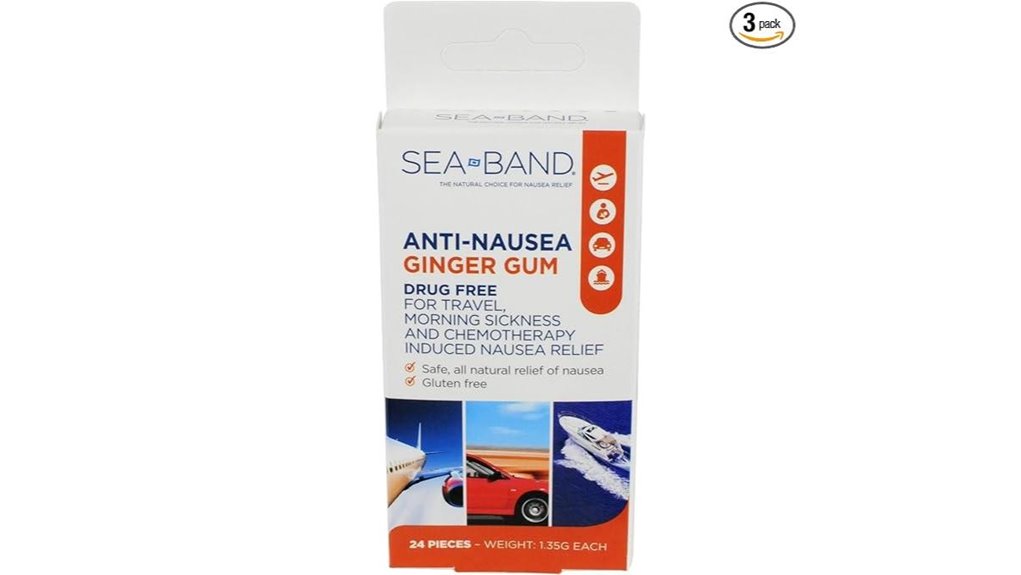 anti nausea ginger gum 3 pack