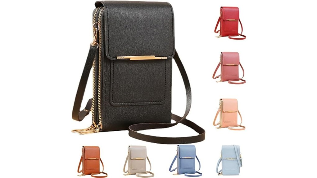 anti theft leather phone purse
