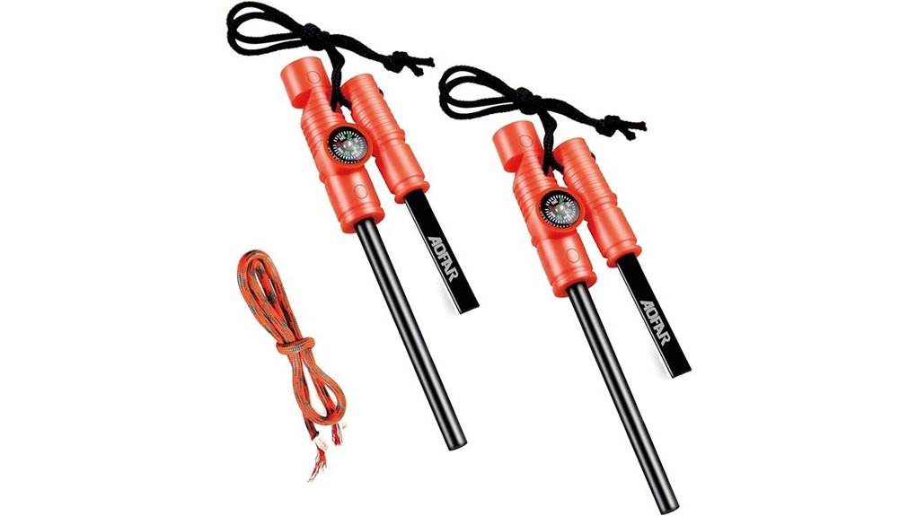 Weatherproof Pocket Fire Starters for Travelers & Campers 8 aofar firestarter af 381 paracord whistle