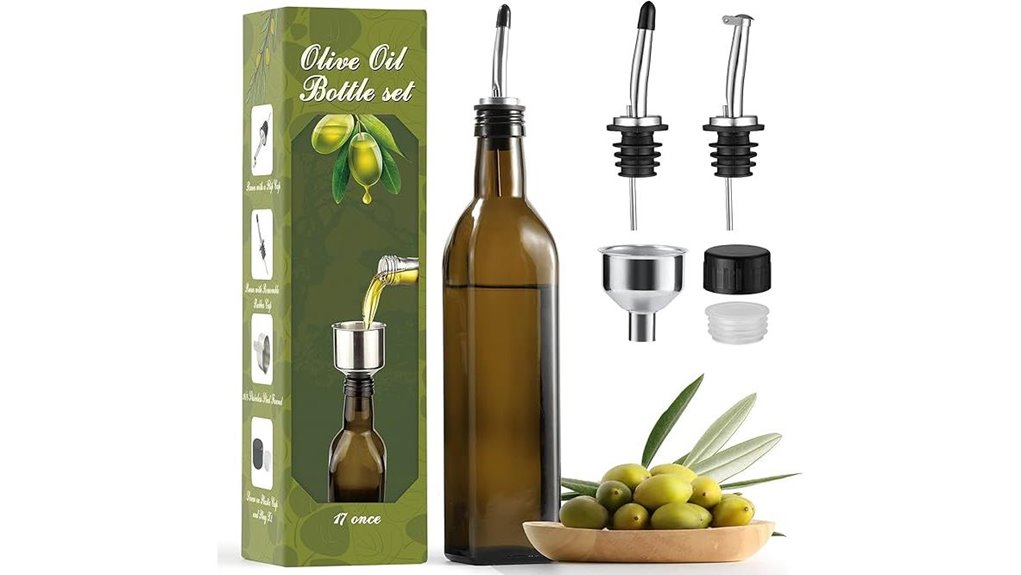 Best Refillable cooking oil bottle (spout) That Saves Waste 13 aozita glass olive oil dispenser