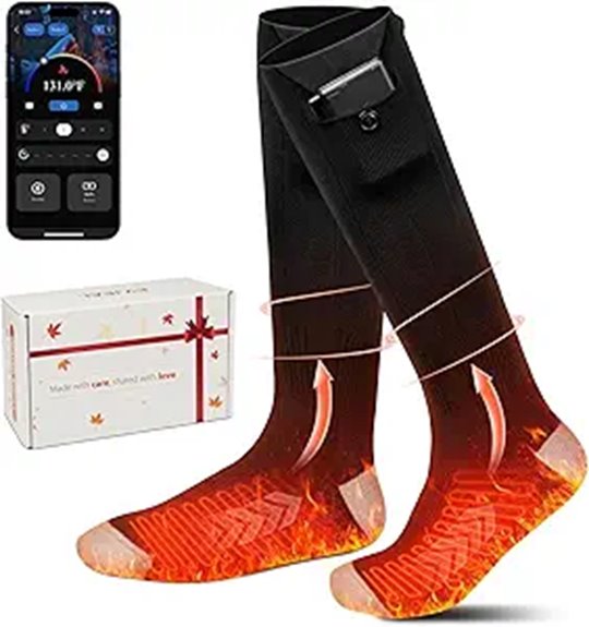 Best Heated Socks to Keep Warm in Freezing Weather 3 app controlled heated dual battery socks