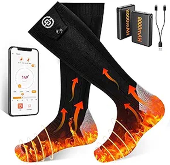 Best Heated Socks to Keep Warm in Freezing Weather 5 app controlled rechargeable heated socks